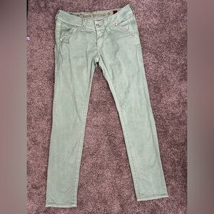 Rock Revival Sage Green Slim Straight Jeans – Size 28